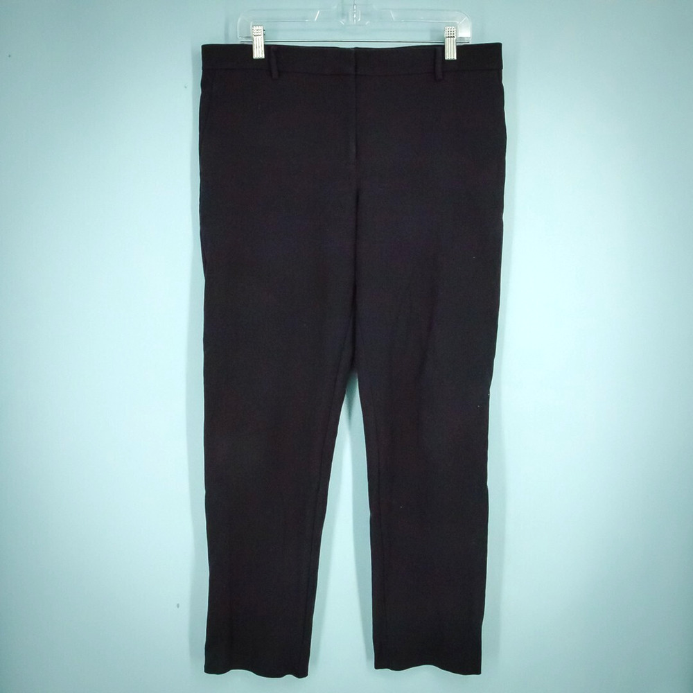 Ann Taylor Size 12T Tall Eva Ankle Navy Blue Straight Leg Cotton Blend Pants